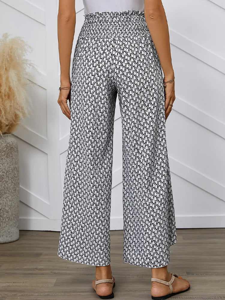 Women's French Style Full Print Waist