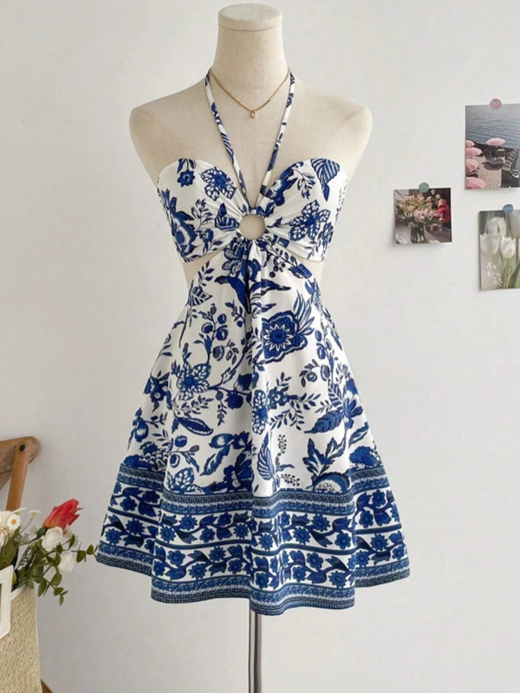 Women's Romantical Floral Print Halter