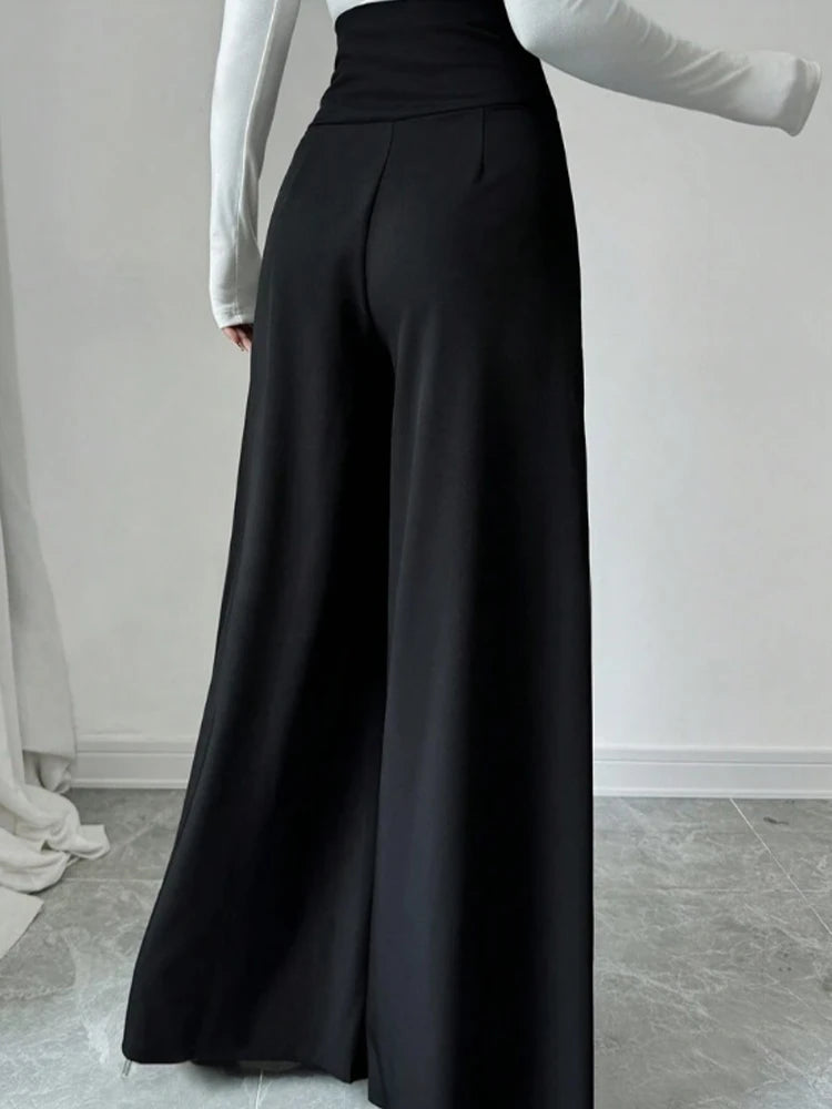 Women's Solid Color Wide-Leg Pants