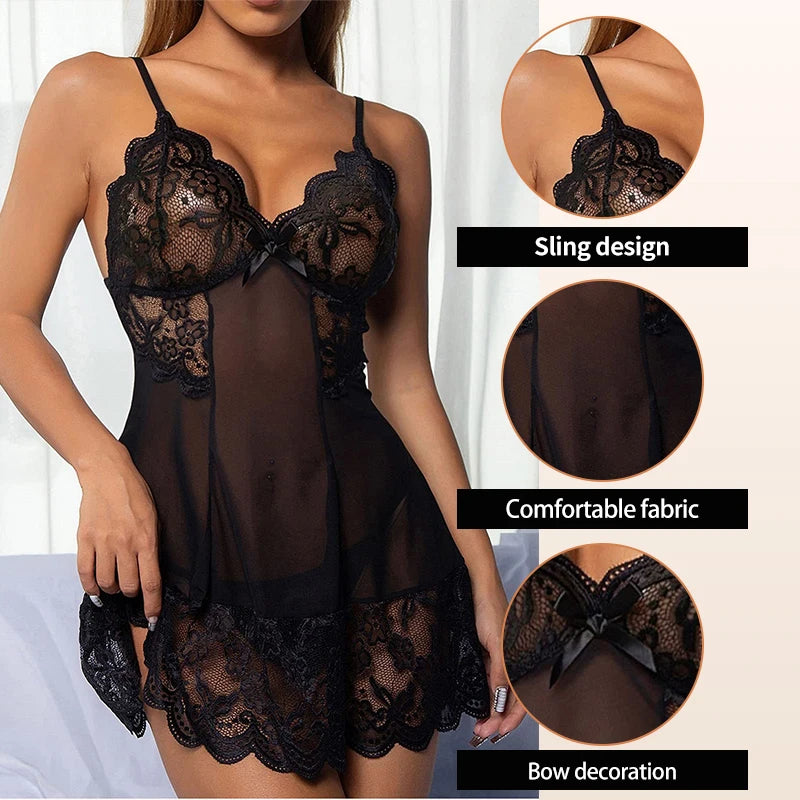 Women's Lace Transparent Pajamas