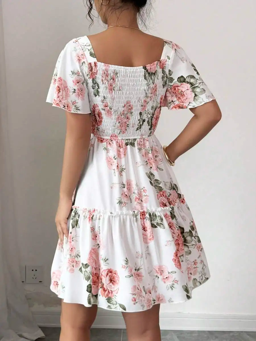 Women Floral Print Casual Dress