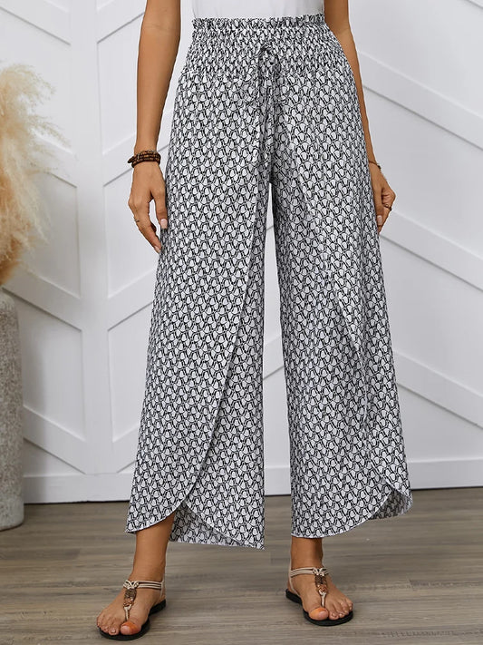 Women's French Style Full Print Waist