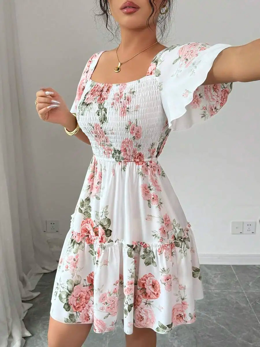 Women Floral Print Casual Dress