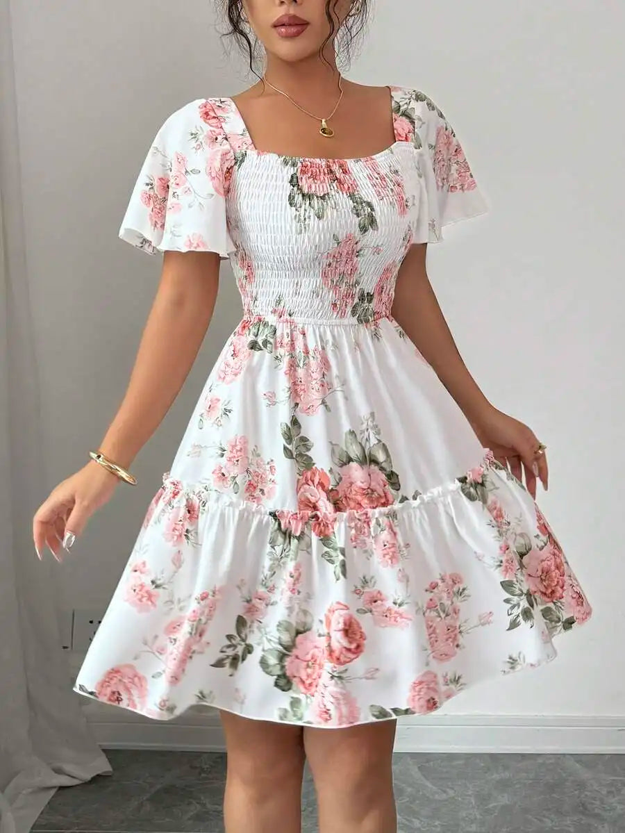 Women Floral Print Casual Dress
