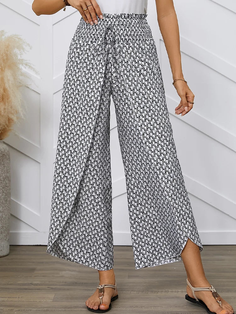 Women's French Style Full Print Waist