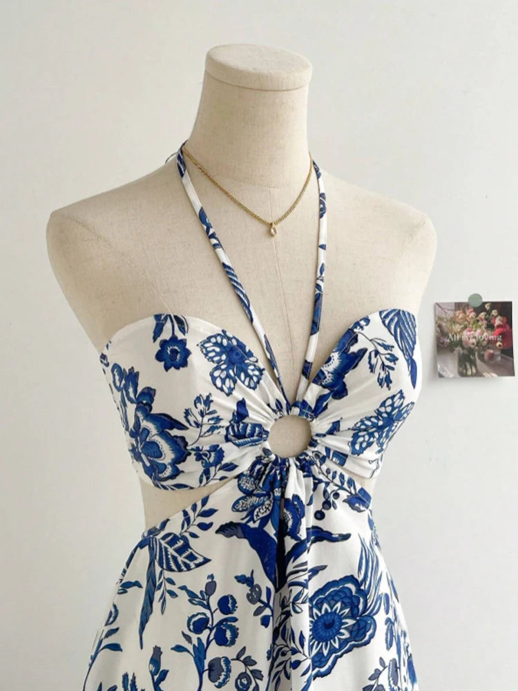 Women's Romantical Floral Print Halter
