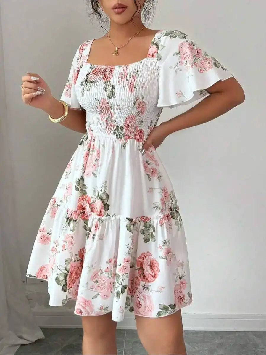 Women Floral Print Casual Dress