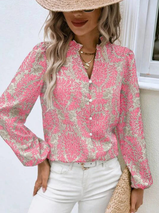 Women's Long Sleeve Shirt V-Neck